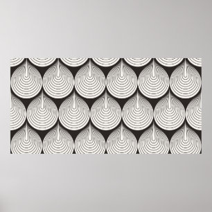 Seamless pattern. Stylish monochrome ornament. Geo Poster