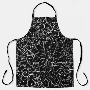 Seamless pattern succulent. Floral vintage design Apron