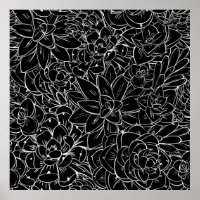 Seamless pattern succulent. Floral vintage design