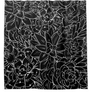 Seamless pattern succulent. Floral vintage design  Shower Curtain