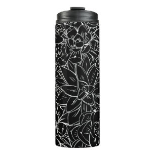 Seamless pattern succulent. Floral vintage design  Thermal Tumbler