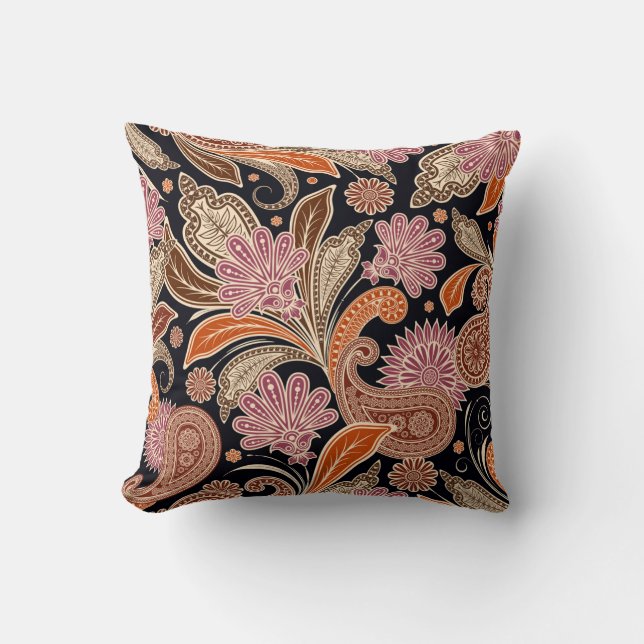 Seamless Pattern Traditional Paisley Design Cushion (Front)