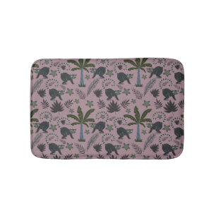 Seamless pattern Tropical animals monkey jumping Bath Mat