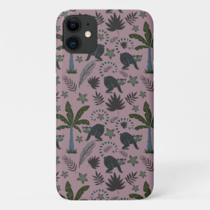 Seamless pattern Tropical animals monkey jumping iPhone 11 Case