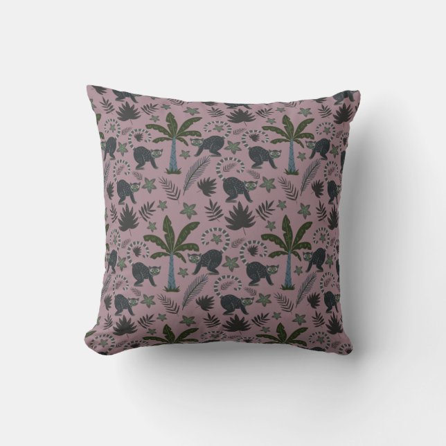 Seamless pattern Tropical animals monkey jumping Cushion (Front)