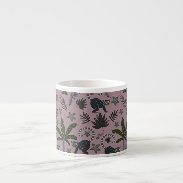 Seamless pattern Tropical animals monkey jumping Espresso Cup (Front)