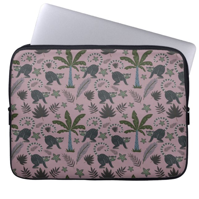 Seamless pattern Tropical animals monkey jumping Laptop Sleeve (Front)