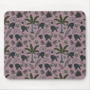 Seamless pattern Tropical animals monkey jumping Mouse Mat