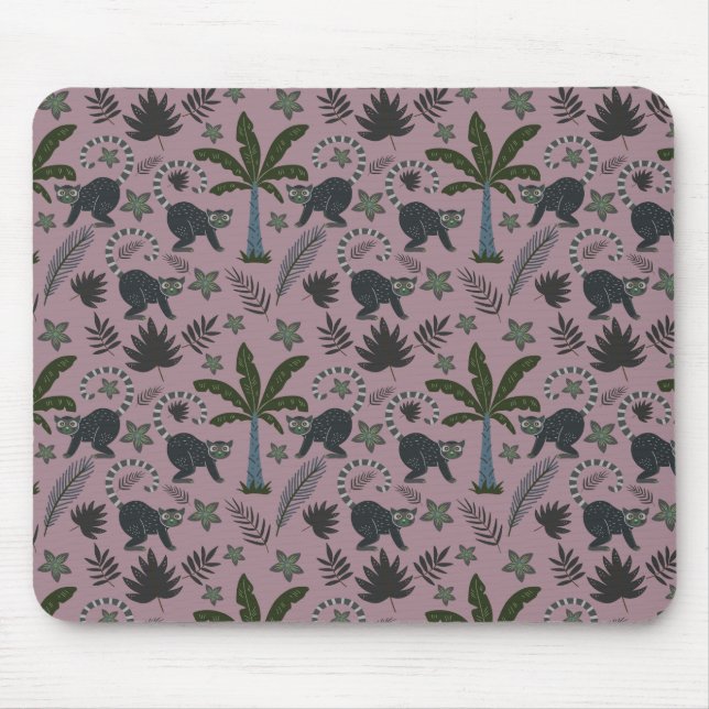 Seamless pattern Tropical animals monkey jumping Mouse Mat (Front)