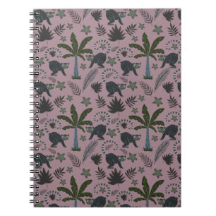 Seamless pattern Tropical animals monkey jumping Notebook
