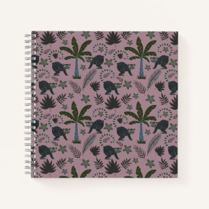 Seamless pattern Tropical animals monkey jumping Notebook