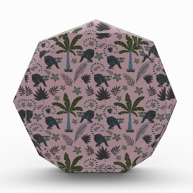 Seamless pattern Tropical animals monkey jumping Photo Block (Front)