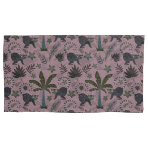 Seamless pattern Tropical animals monkey jumping Pillowcase