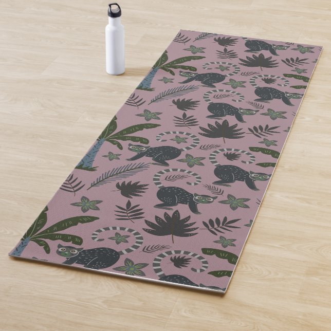 Seamless pattern Tropical animals monkey jumping Yoga Mat (In Situ)