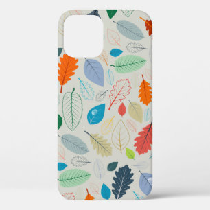 Seamless Pattern - vintage Autumn Leaves Illustrat iPhone 12 Case