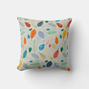 Seamless Pattern - vintage Autumn Leaves Illustrat Cushion