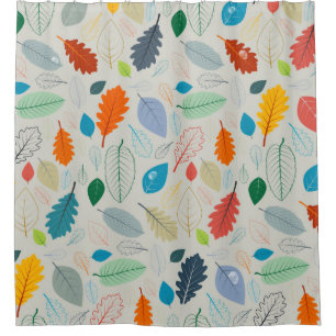 Seamless Pattern - vintage Autumn Leaves Illustrat Shower Curtain