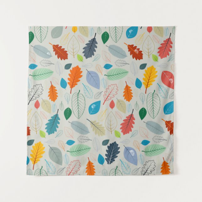 Seamless Pattern - vintage Autumn Leaves Illustrat Tapestry (Front)