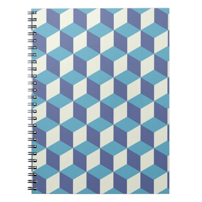 Seamless pattern Vintage cube art, abstract illust Notebook (Front)