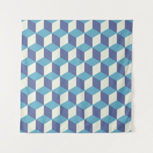 Seamless pattern Vintage cube art, abstract illust Tapestry