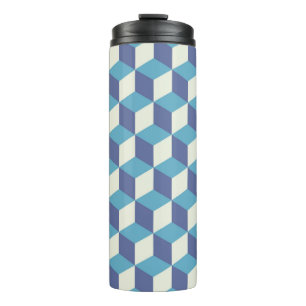 Seamless pattern Vintage cube art, abstract illust Thermal Tumbler