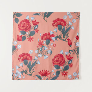 Seamless pattern vintage floral design with roses. tapestry