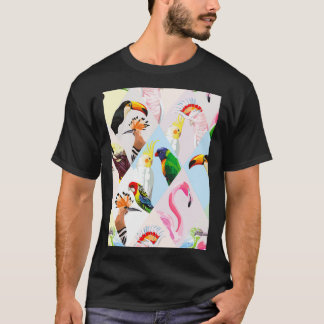 Seamless pattern wallpaper with patchwork tropical T-Shirt