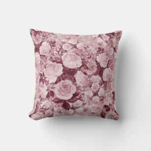 Seamless pattern watercolor bouquet of delicate te cushion