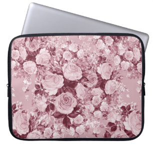 Seamless pattern watercolor bouquet of delicate te laptop sleeve