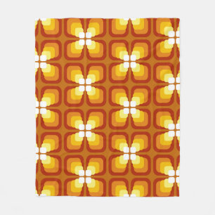 Seamless pattern with abstract floral elements and fleece blanket