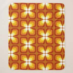 Seamless pattern with abstract floral elements and sherpa blanket