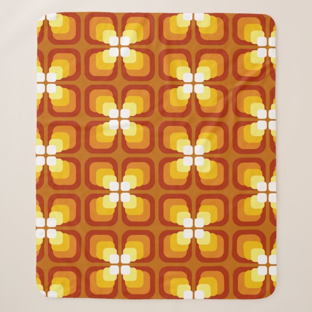 Seamless pattern with abstract floral elements and sherpa blanket (Front)