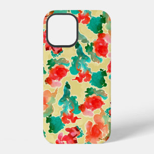 Seamless pattern with Abstract flowers drawn by a iPhone 12 Case