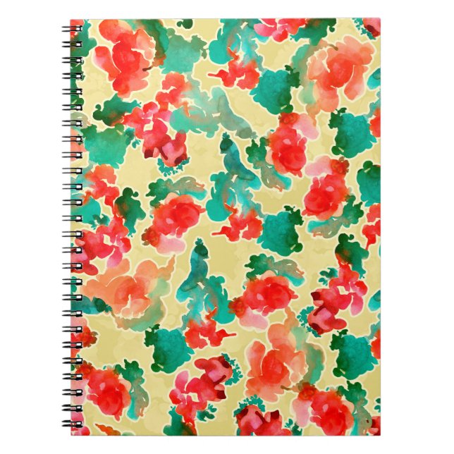 Seamless pattern with Abstract flowers drawn by a  Notebook (Front)
