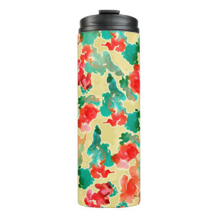 Seamless pattern with Abstract flowers drawn by a  Thermal Tumbler