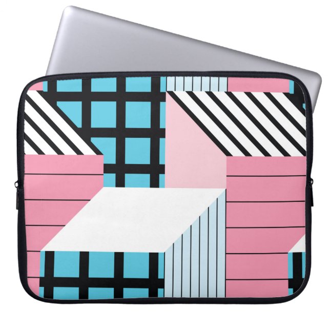 Seamless pattern with abstract geometric shapes laptop sleeve (Front)