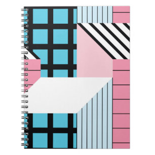 Seamless pattern with abstract geometric shapes notebook