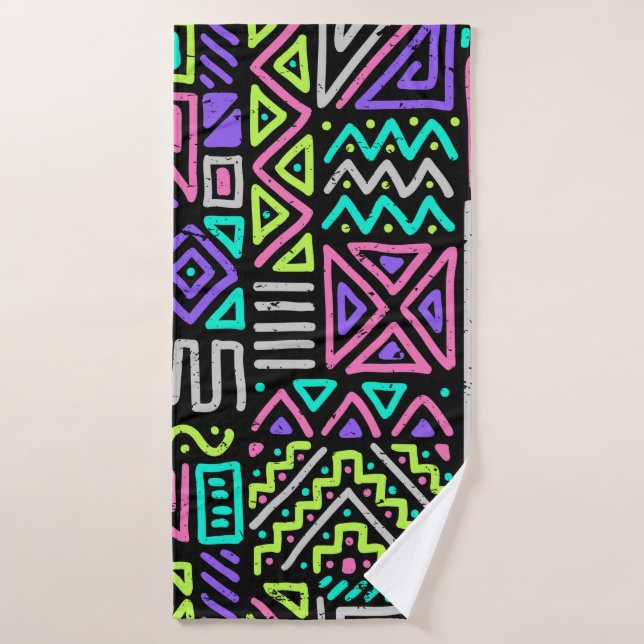  seamless pattern with abstract lines. geometric a bath towel (Bath Towel)