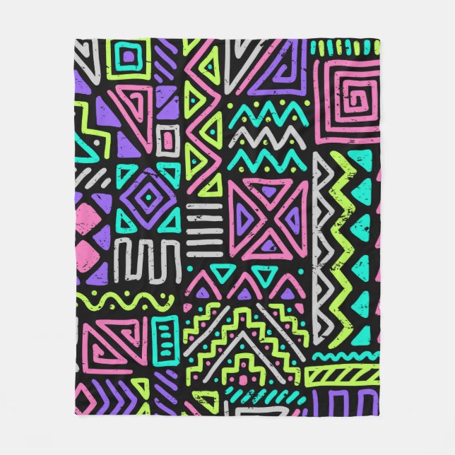  seamless pattern with abstract lines. geometric a fleece blanket (Front)