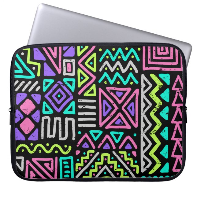  seamless pattern with abstract lines. geometric a laptop sleeve (Front)