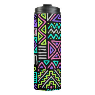 seamless pattern with abstract lines. geometric a thermal tumbler