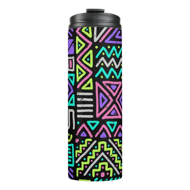  seamless pattern with abstract lines. geometric a thermal tumbler (Front)