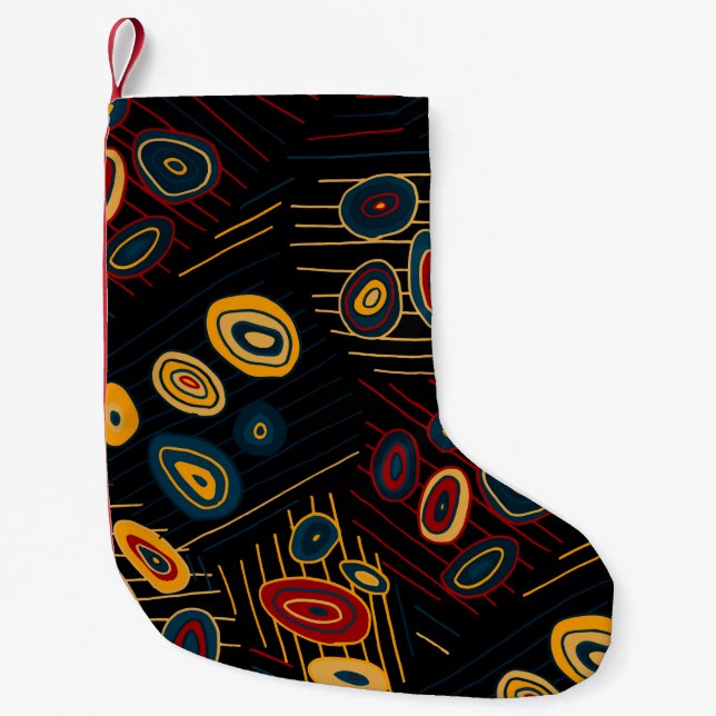 Seamless pattern with abstract modern doodles. Bri Small Christmas Stocking (Front)