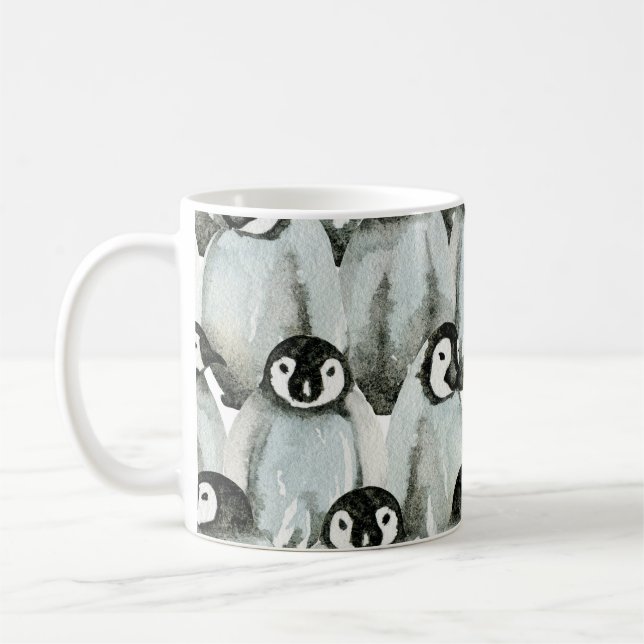 Seamless pattern with adorable penguins. coffee mug (Left)