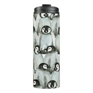 Seamless pattern with adorable penguins. thermal tumbler