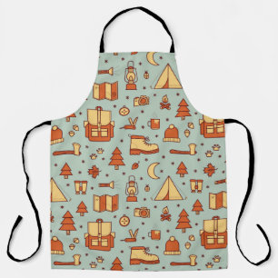 Seamless pattern with adventure travel icons.  apron