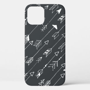 Seamless pattern with arrows on a black background iPhone 12 case