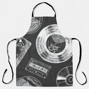 Seamless pattern with Audio and video carriers. Vi Apron