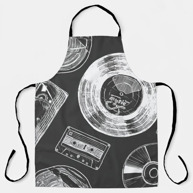 Seamless pattern with Audio and video carriers. Vi Apron (Front)