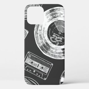 Seamless pattern with Audio and video carriers. Vi iPhone 12 Case